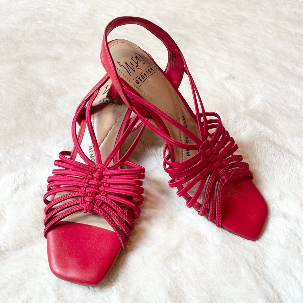 Impo Stretch Eden Red Memory Foam Open Toe Sandal 8